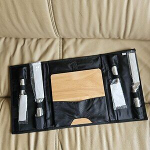 Camping / Picnic Chopping Board and Four Cutlery Measurements - 10 X 7 X 1 Inche